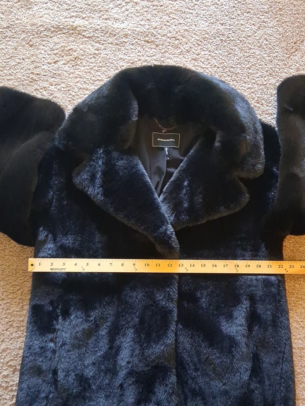BCBGMaxAzria Black Faux Fur Coat - Picture 10 of 11